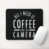 Camera & Coffee - Funny Photography Quote Phot Mousepad (Mit Mouse)