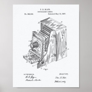 Camera Apparatus 1887 Patent Art - White Paper Poster