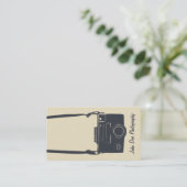 Camera Beige Stilvolle Retro Blue Fotografie Visitenkarte (Stehend Vorderseite)