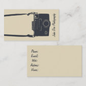 Camera Beige Stilvolle Retro Blue Fotografie Visitenkarte (Vorne/Hinten)
