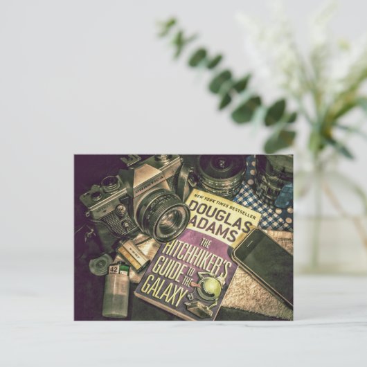 Camera Book Cell Phone Postübermittlung Postkarte (Stehend Vorderseite)