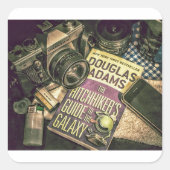 Camera Book Cell Phone Postübermittlung Quadratischer Aufkleber (Vorderseite)