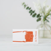 Camera Bright Orange Fotografy Business Card Visitenkarte (Stehend Vorderseite)