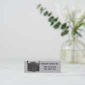 Camera Classic Black & Gray Retro Film Mini Visitenkarte (Stehend Vorderseite)