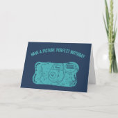 Camera Custom Message Aquamarin, Navy Blue Karte (Vorderseite)