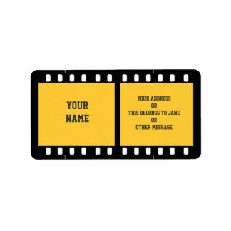 Camera Film Streifen Gelbe Bezeichnung Geschenk Bu Adressaufkleber