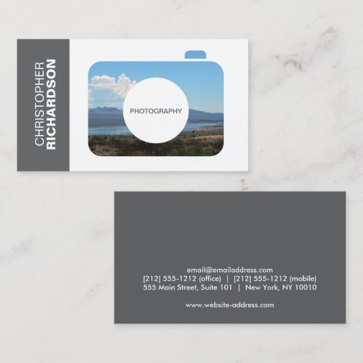 CAMERA FOTO LOGO for FOTOGRAPHERS Business Card Visitenkarte (Vorne/Hinten)