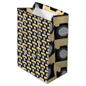 Camera Fotografy Theme Cream Mittlere Geschenktüte (Rückseite Schrägansicht)