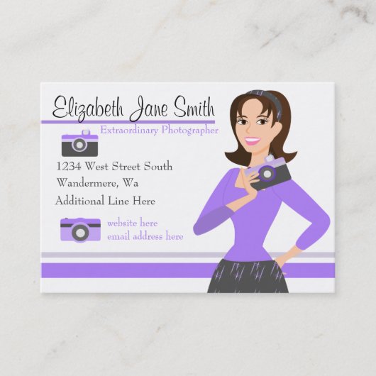 Camera Girl Business Card NEU Visitenkarte (Vorderseite)