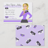 Camera Girl-Lila Visitenkarte (Vorne/Hinten)