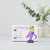 Camera Girl-Lila Visitenkarte (Stehend Vorderseite)