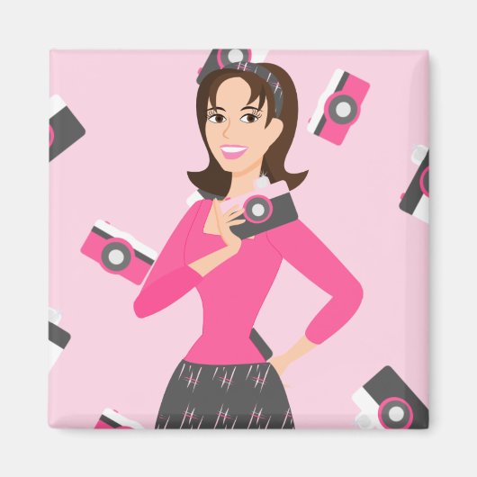 Camera Girl Magnet (Vorne)