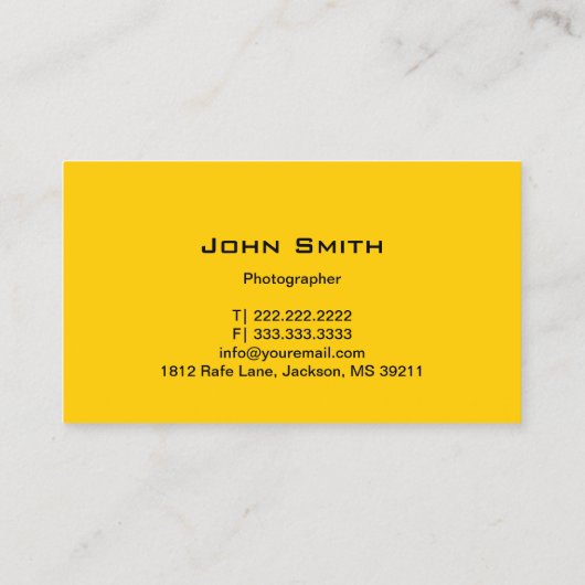 Camera Icon Schlicht Black Fotograf Visitenkarte (Rückseite)