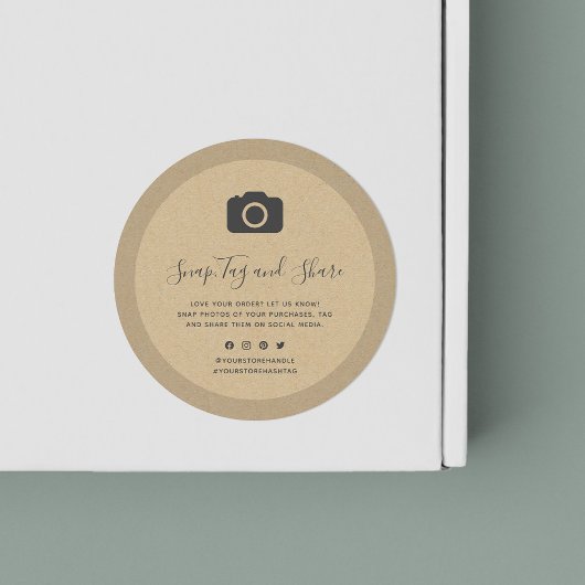 Camera Icon Social Media Snap und Share Kraft Runder Aufkleber