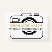 Camera Icon Wedding Fotograf Business Abzeichen Ausweis (Vorderseite)