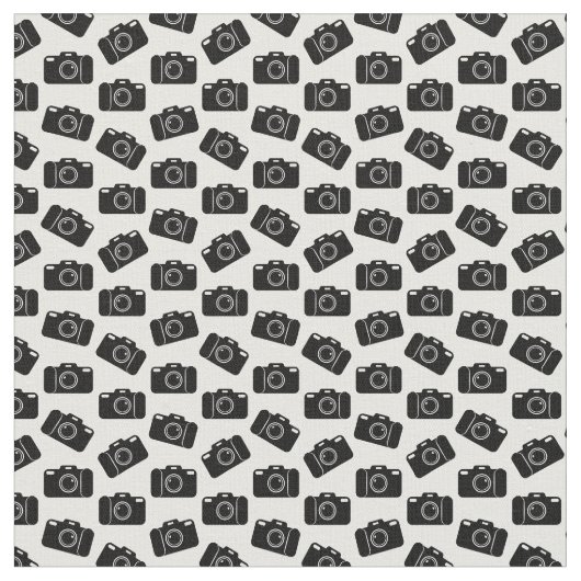Camera Icons Muster Fotografie CUSTOM BG FARBE Stoff (Nahaufnahme)
