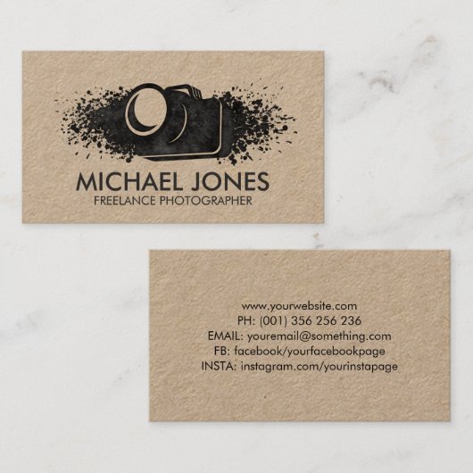 Camera Ink Spritzer Visitenkarte (Vorne/Hinten)