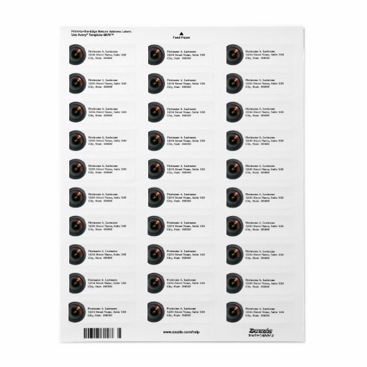 Camera Lens Address Labels (Vorne)