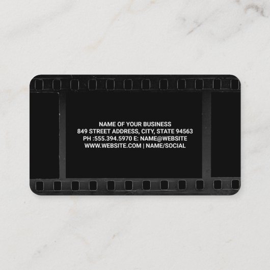 Camera Lens | Film Background Business Card Visitenkarte (Rückseite)