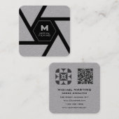 Camera lens gray drone quadratische visitenkarte (Vorne/Hinten)