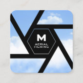 Camera lens sky drone quadratische visitenkarte (Vorderseite)