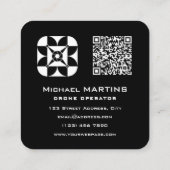 Camera lens sky drone quadratische visitenkarte (Rückseite)