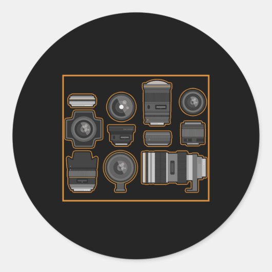 Camera Lense Fotograf Fotografie Cameraman Gi Runder Aufkleber (Vorderseite)