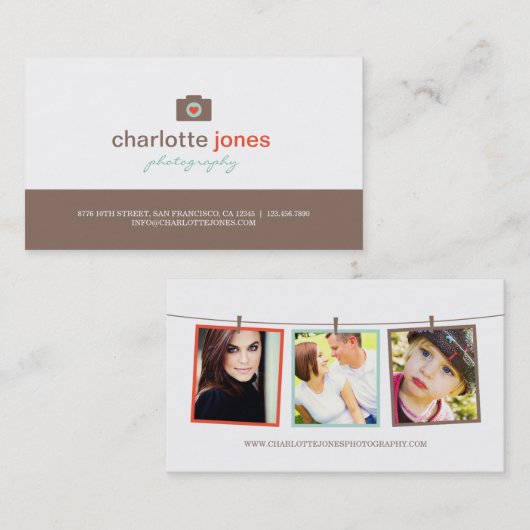Camera Liebe Fotografy Business Cards Visitenkarte (Vorne/Hinten)