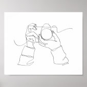 Camera Line Art | Eine Linie Art | Poster (Vorne)