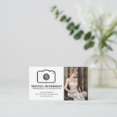 Camera-Logo | Modell mit Hochzeitskleid Visitenkarte (Stehend Vorderseite)
