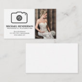 Camera-Logo | Modell mit Hochzeitskleid Visitenkarte (Vorne/Hinten)