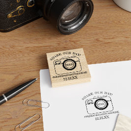 Camera Monogram Share our Day Wedding Rubber Brief Gummistempel