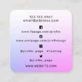 Camera-Objektiv-Foto-Quadrat-Visitenkarte Quadratische Visitenkarte (Rückseite)