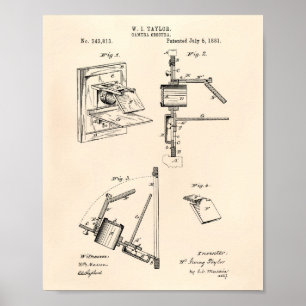 Camera Obscura 1881 Patent Art - Alte Peper Poster