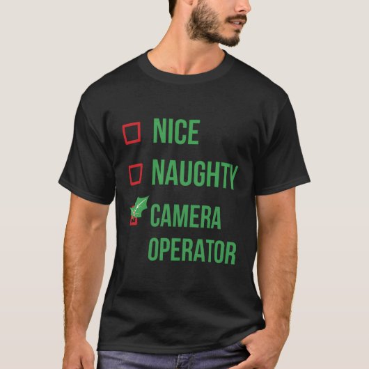 Camera Operator Funny Pajama Weihnachtsgeschenk T-Shirt (Vorderseite)