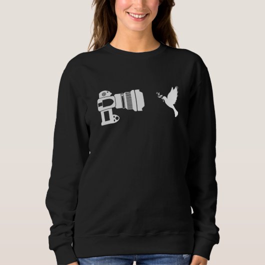 Camera Pigeon Bird Watching Ornithologist Birds Sweatshirt (Vorderseite)