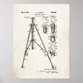 Camera Tripod Patent Print 1942 Poster