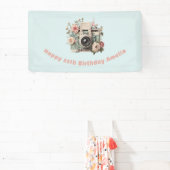 Camera with Flowers Retro Pastel Image Birthday Banner (InSitu)