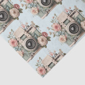 Camera with Flowers Retro Pastel Image Pattern Seidenpapier (Detail)