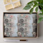 Camera with Flowers Retro Pastel Image Pattern Seidenpapier (Geschenk)