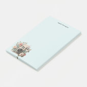 Camera with Flowers Retro Pastel Image Post-it Klebezettel (angewinkelt)