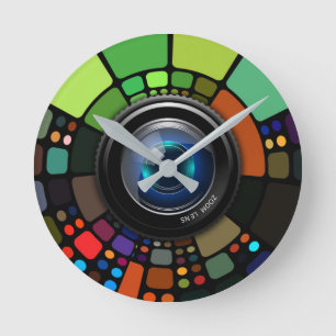 Camera Zoom Lens Wall Clock Runde Wanduhr