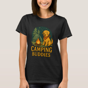 Camerad Lagerfeuer Camping Hund Süßer Camper Retri T-Shirt