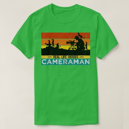 Cameraman Wildlife Videographer gibt Funny Retro T-Shirt (Design vorne)