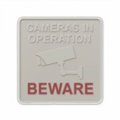 Cameras in Operation – Security Warning Sign with  Aufkleber (Vorderseite)