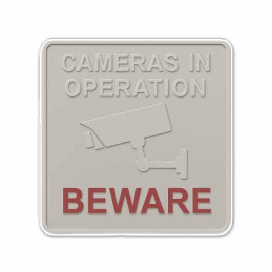 Cameras in Operation – Security Warning Sign with Aufkleber (Vorderseite)