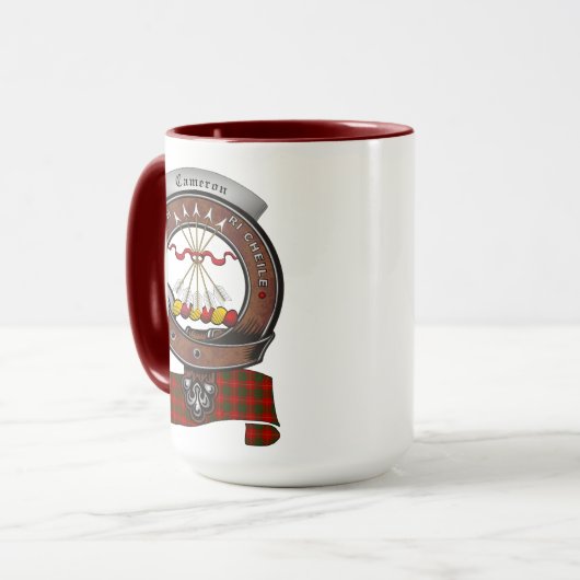 Cameron Clan Abzeichen Combo 15oz Tasse (Vorderseite Links)