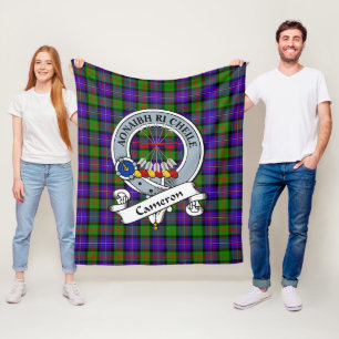 Cameron Clan Abzeichen Tartan Kariert Fleecedecke