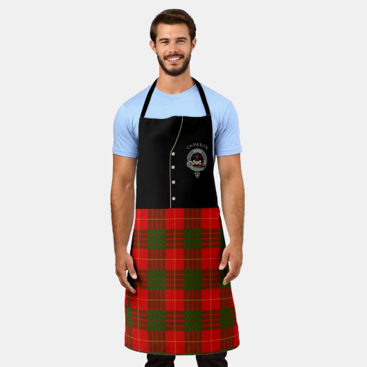 Cameron Clan Abzeichen & Tartan Kilt Schürze (Getragen)