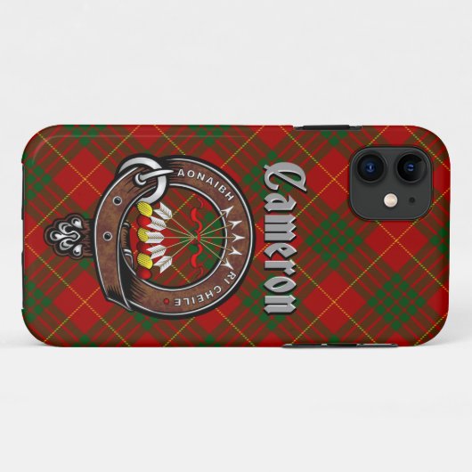 Cameron Clan Abzeichen & Tartan Phone Case (Rückseite (Horizontal))